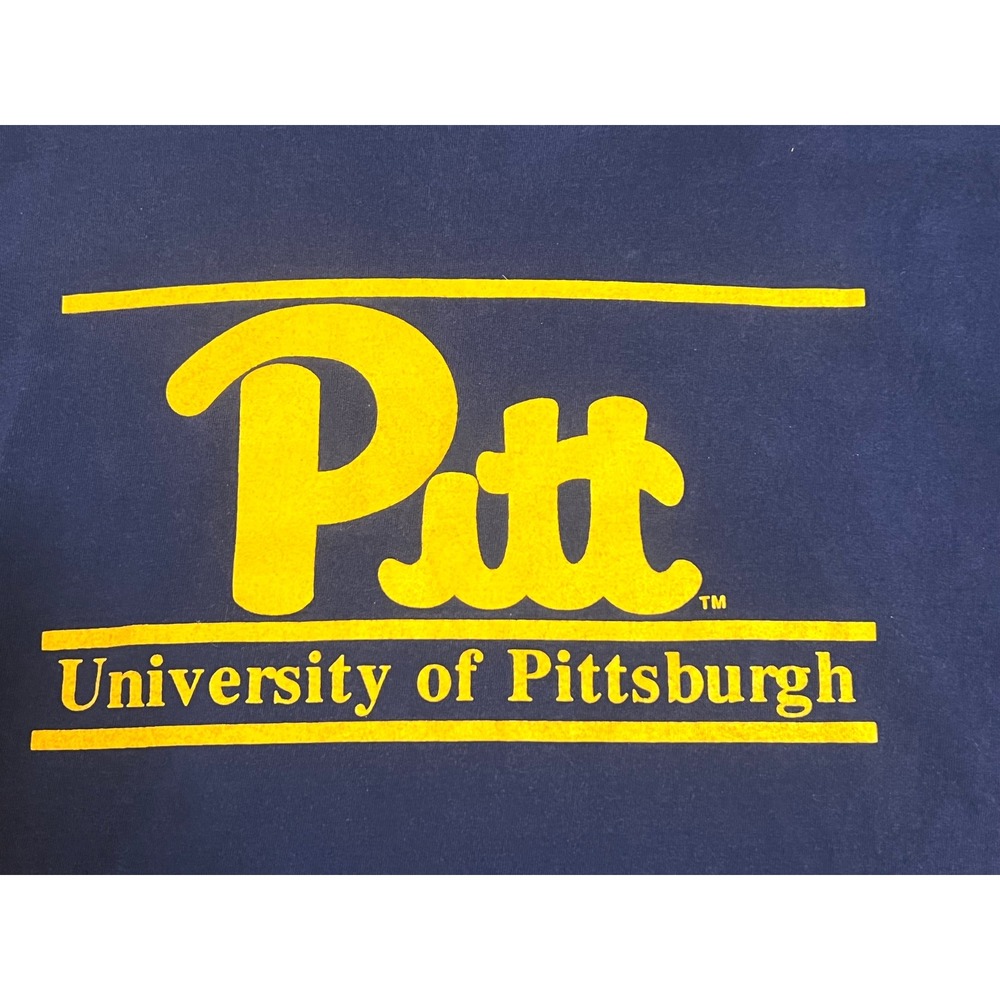 Delta Pro Weight University of Pittsburgh Pitt‎ T-Shirt Mens Large Navy Blue L